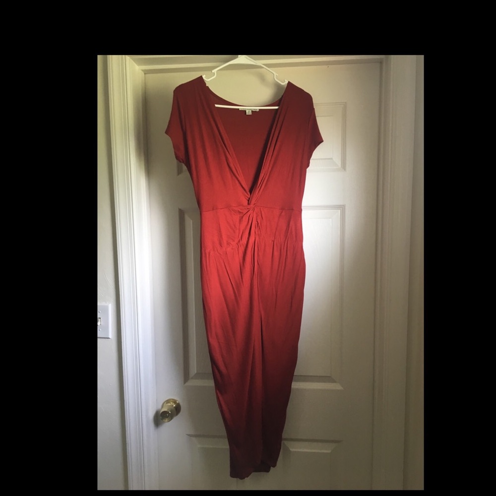 Long red dress